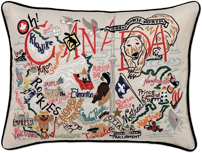 Catstudio Canada Embroidered Decorative Throw Pillow