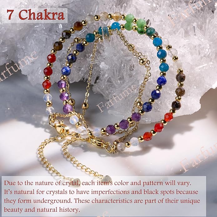 Farfume Crystal Bracelet Beaded Bracelets for Women 4mm Natural Stone Beads Gemstone Handmade Anxiety Jewelry Gifts