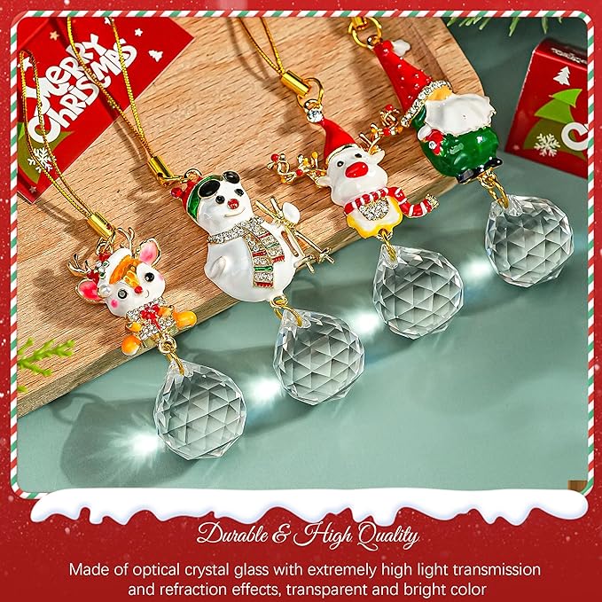 H&D HYALINE & DORA Christmas Ornaments Set Christmas Hanging Ornament Pendant Elk Gnome Snowman Ornament for Xmas Tree Home Decor(4 Pack)