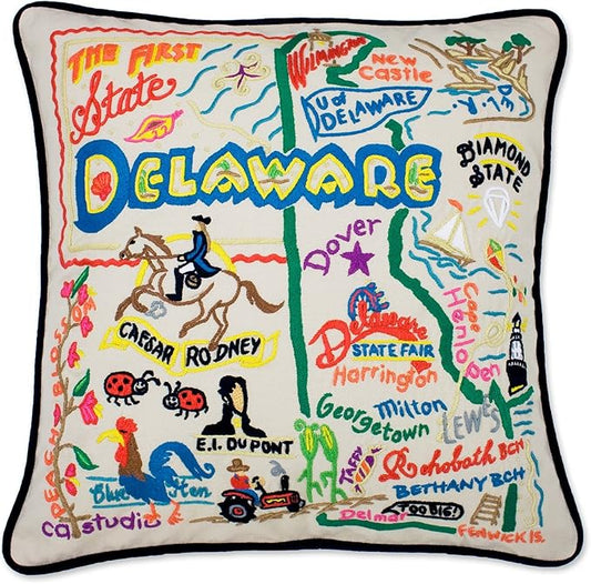 Catstudio Delaware Embroidered Decorative Throw Pillow