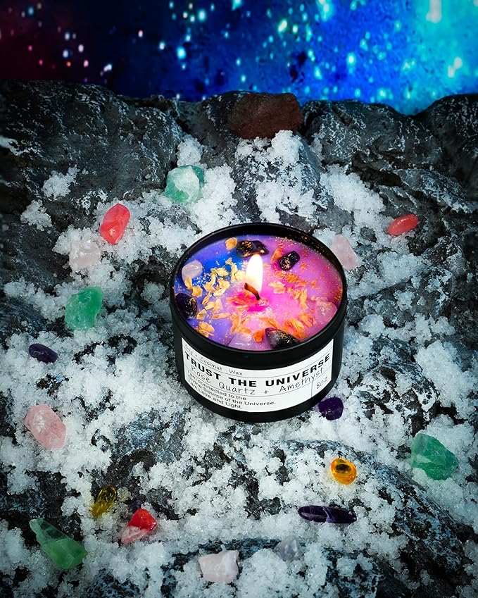 Healing Candles, Manifestation Candles, Magical Gifts, Energy, Chakras, Law of Attraction, Gifts to Empower Women, Birthday Gifts, Graduation Gifts, Emotional Support. (TRUST THE UNIVERSE)
