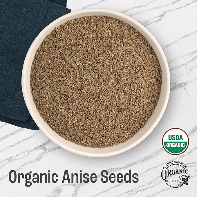 J Mac Botanicals Organic Anise Seeds (32 oz) Certified USDA Organic. Whole aniseed for cookies, tea, powder, or baking