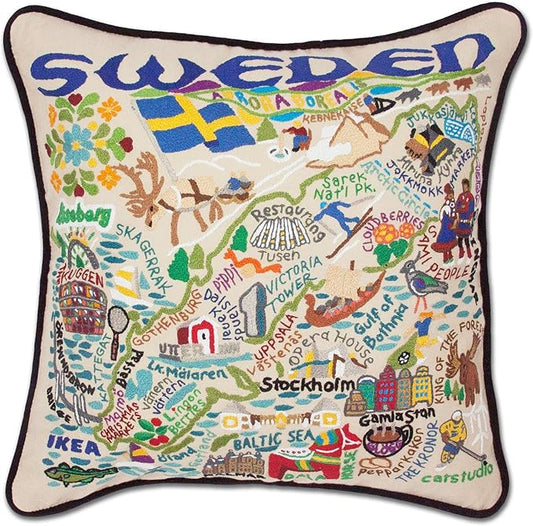 Catstudio Sweden Embroidered Decorative Throw Pillow
