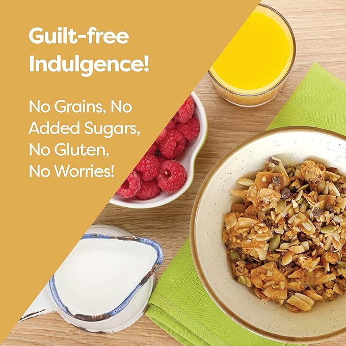 Kiss My Keto Sugar Free Granola, Peanut Butter Chocolate 2-Pack – Curb Cravings with Few Net Carbs – Allulose Sweetened, Resealable & Gluten-Free Crunchy Clusters – Grain Free Granola Great With Yogurt or Milk