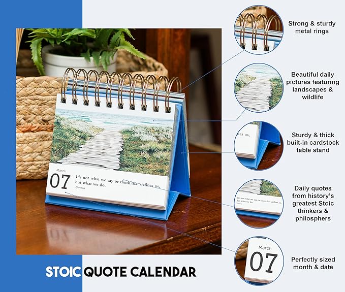 2025-2026 Stoic Meditations Perpetual Calendar: 366 Stoic Quotes for Reflection and Growth Daily Flip Calendar