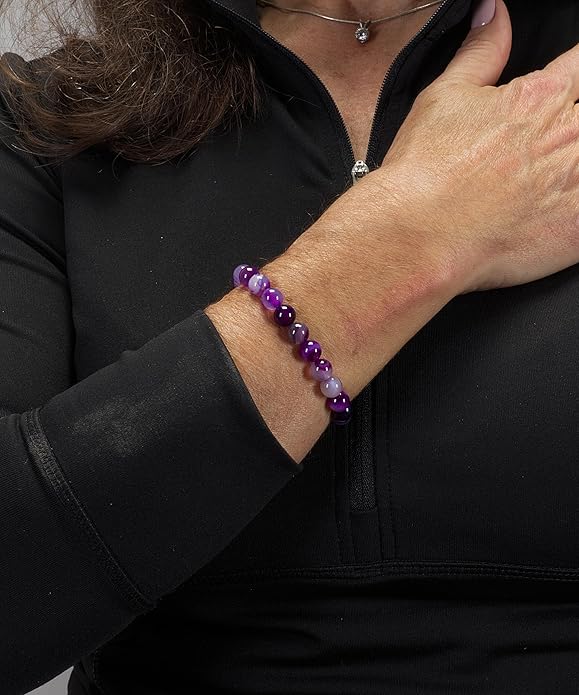 Cherry Tree Collection - Small, Medium, Large Sizes - Gemstone Beaded Bracelets For Women and Men - 8mm Round Beads