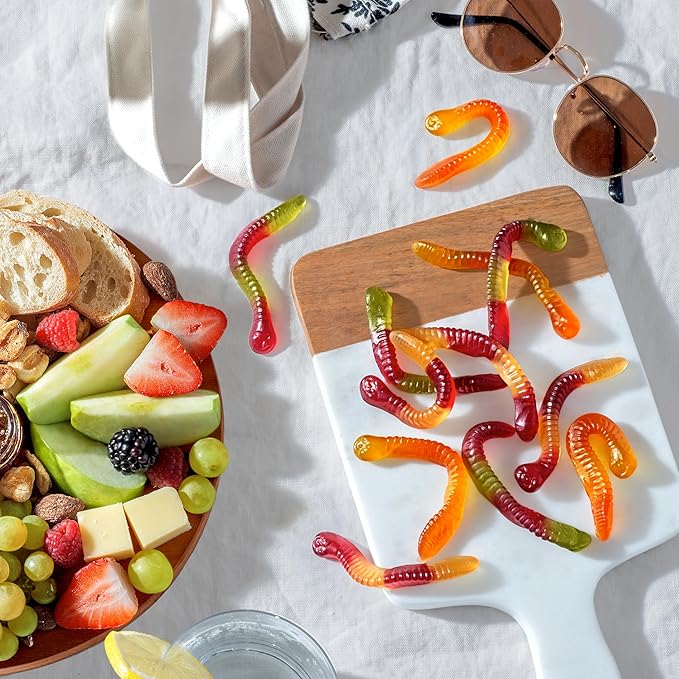 Black Forest Gummy Worms Candy, Made With Real Fruit Juice, 6 Ounce Bags (Pack of 8)