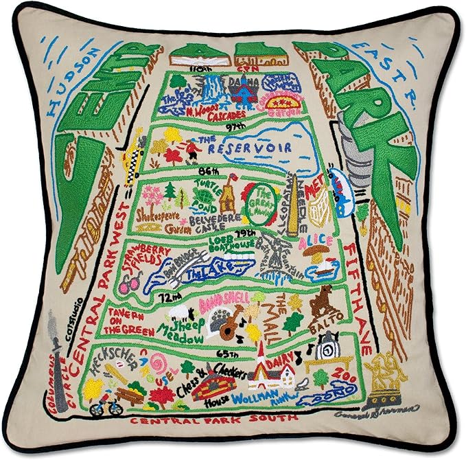 Catstudio Central Park Embroidered Decorative Throw Pillow
