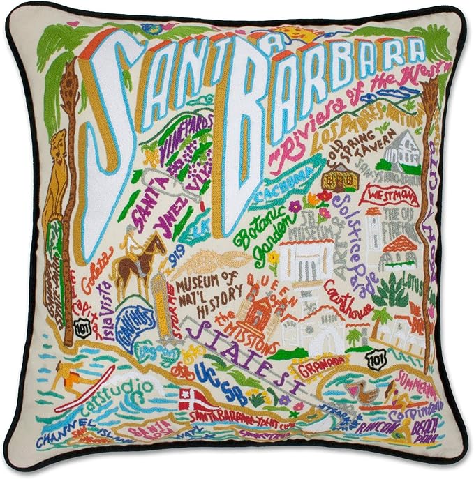 Catstudio Santa Barbara Embroidered Decorative Throw Pillow