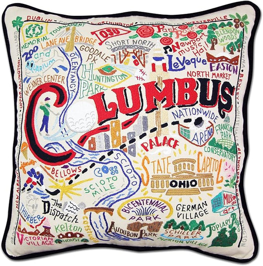 Catstudio Columbus Embroidered Decorative Throw Pillow