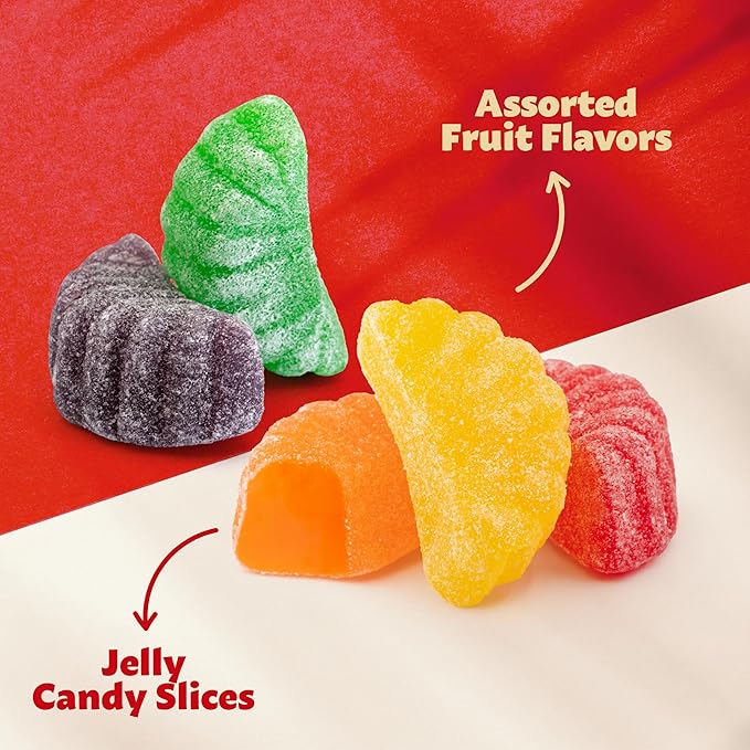 Fruit Slices Jelly Candy | 2 Pound Bag | Assorted Flavors | Sugar-Dusted Nostalgic Sweets