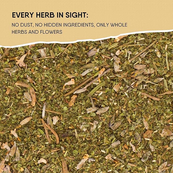 Organic Keep Calm Valerian Root, Lavender, Peppermint Herbal Tea Loose Leaf Relaxing Wellness Blend Caffeine-Free | Natural Stress Relief & Restful Sleep Aid