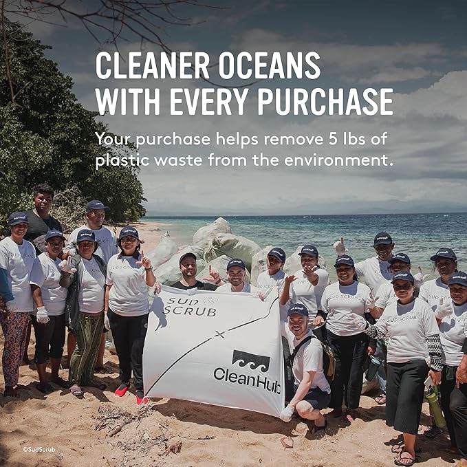 Sud Scrub® Antimicrobial Silicone Body Scrubber, Exfoliating Body Scrubber for Sensitive Skin, Eco Friendly Shower Scrubber for Body, Silicone Body Brush for Showering, Pink