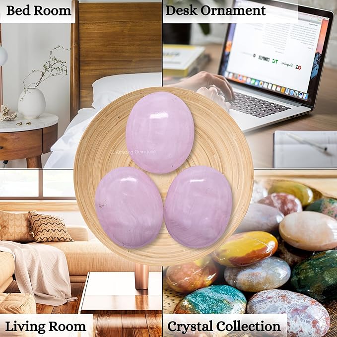 Amazing Gemstone Pink Calcite Crystals and Healing Stones - Large Palm Stone Crystals Piedra - Crystal for Good Luck,Balanced Positive Energy, Meditation - Unique Stocking Stuffers and Birthday Gifts