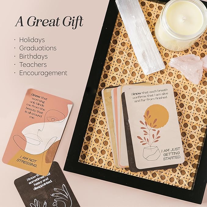 I Know Collection Affirmation Cards - 40 Positive Daily Affirmations for Mindfulness and Motivation, Inspirational Oracle Deck for Self-Care and Manifestation, Encouragement Gifts for Women and Men