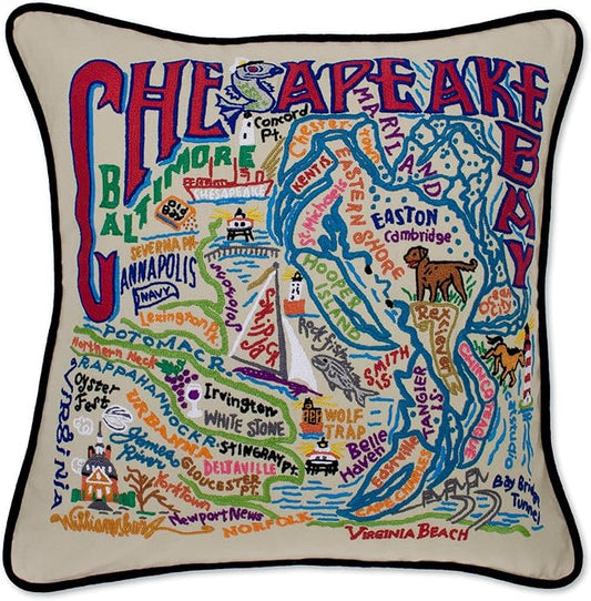 Catstudio Chesapeake Bay Embroidered Decorative Throw Pillow