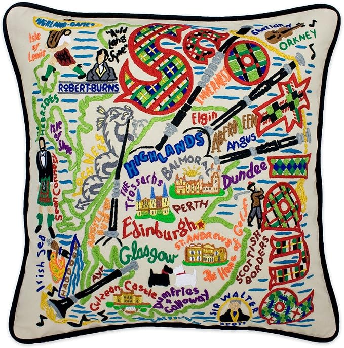 Catstudio Scotland Embroidered Decorative Throw Pillow