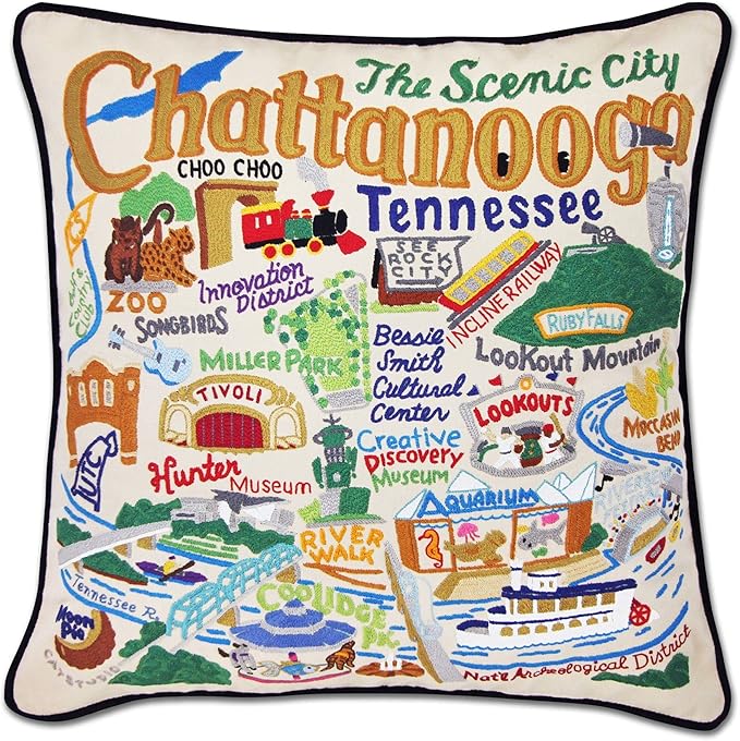 Catstudio Chattanooga Embroidered Decorative Throw Pillow