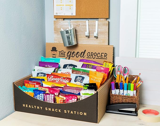 All Natural Healthy Snack Station (50 Count) by The Good Grocer - Office Snacks, Variety Pack, School Lunches (Includes Display Box)