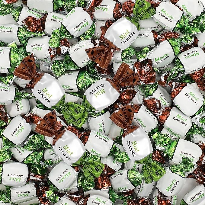 Arcor Chocolate Filled Mints Candy | 2 Pound Bag | Individually Wrapped Chocolate Mint Hard Candy | Old Fashioned Refreshing Treat with Creamy Filling | About 165 Pieces