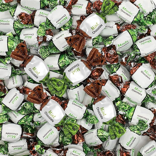 Arcor Chocolate Filled Mints Candy | 2 Pound Bag | Individually Wrapped Chocolate Mint Hard Candy | Old Fashioned Refreshing Treat with Creamy Filling | About 165 Pieces