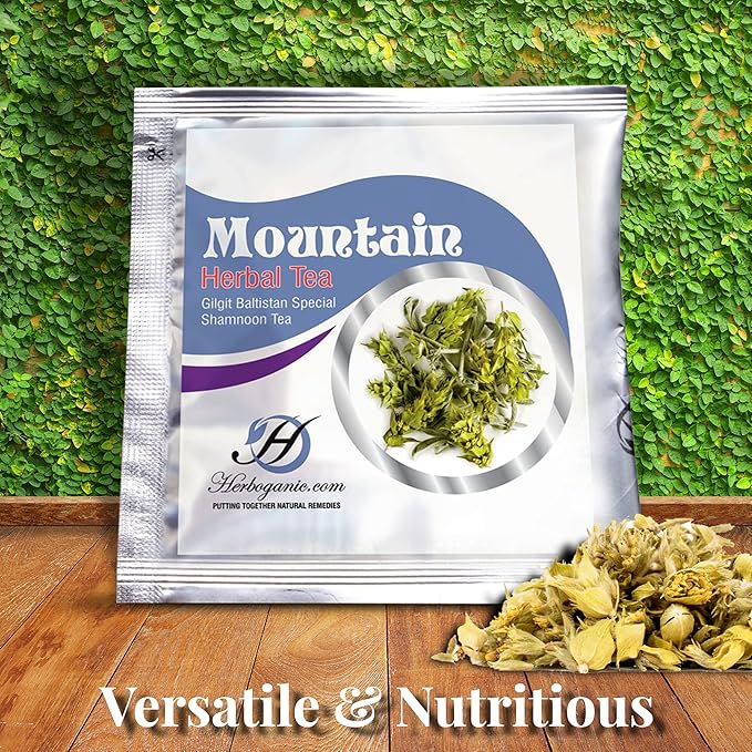 HERBOGANIC Mountain Herbal Tea - Digestion Support and Immune Boost | Refreshing and Delicious Blend | Natural Ingredients | 20 Tea Bags