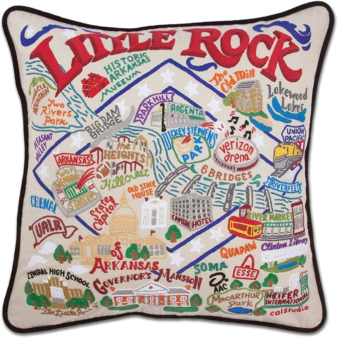 Catstudio Little Rock Embroidered Decorative Throw Pillow