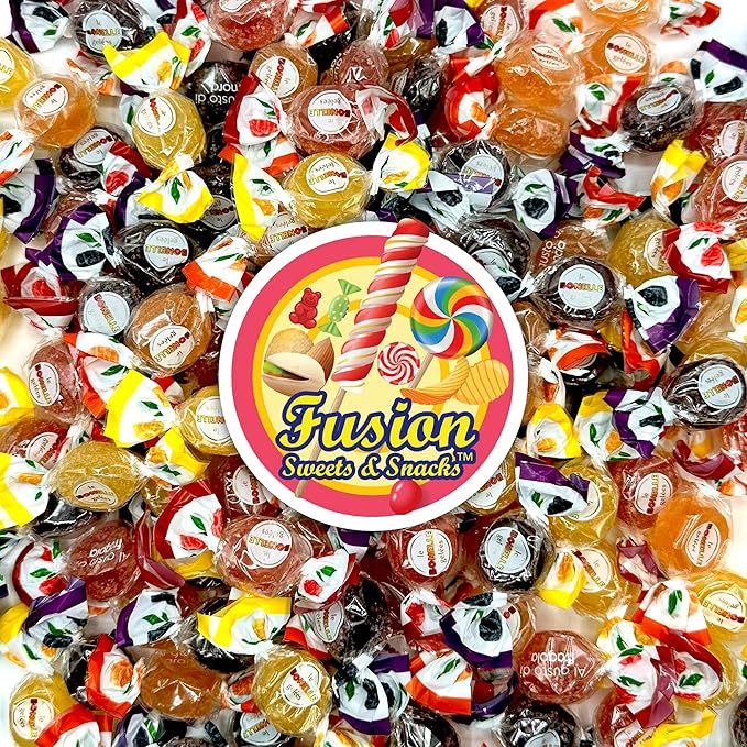 Bonelle Italian Fruit Jelly Candy - 1 Pound Bulk Bag (Approx 60 Pieces), Italian Candy, Jelly Candies Gluten Free & Vegan Individually Wrapped Treats