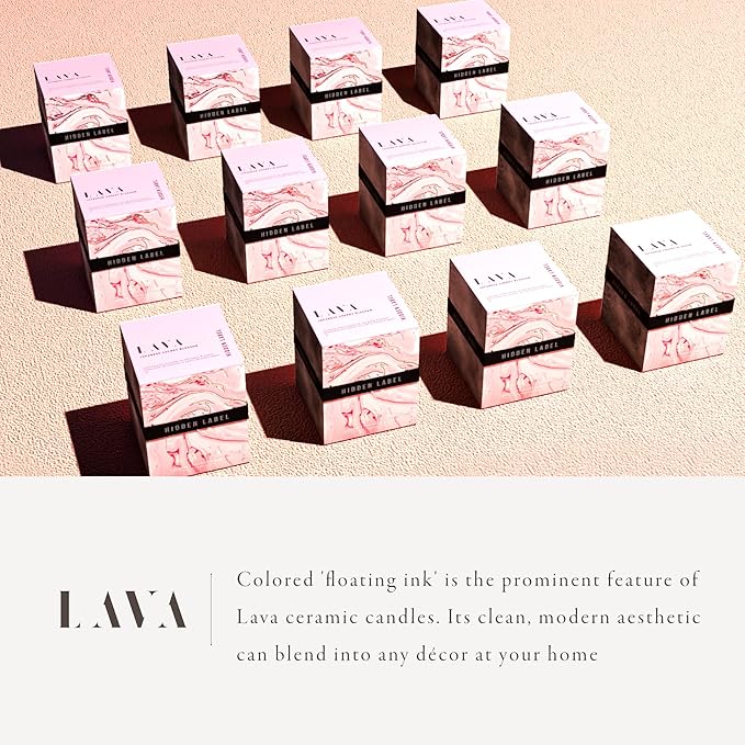 Hidden Label Scented Soy Candles, Large Candle 12oz Japanese Cherry Blossom Ceramic Jar Lava Collection, Gorgeous Gifts for Birthday Thanksgiving Christmas