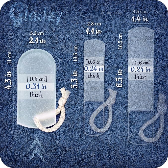 GLADZY Czech Glass Foot File Callus Remover – Double Sided Etched, Different Grit Coarse & Fine Surfaces for Hard Skin & Cracked Heels, Professional Pedicure Tool, Washable Reusable, Made in EU