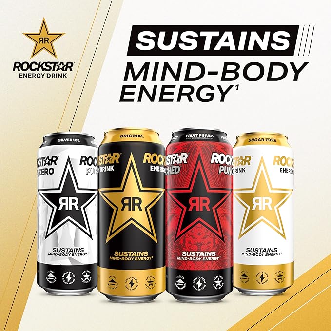 Rockstar Energy Drink, Sugar Free, 12oz Sleek Cans (8 Pack)