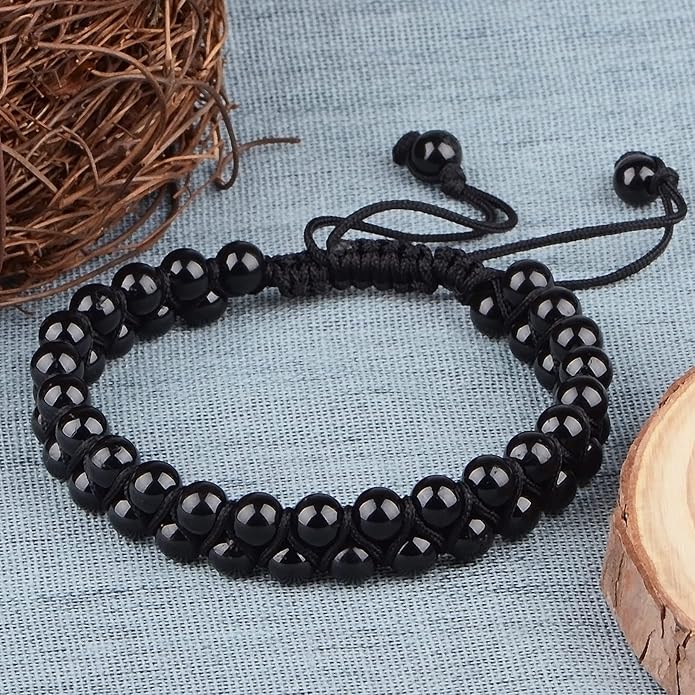 MASSIVE BEADS Double Layer Natural Chakra Healing Power Crystals Macrame Bracelet Yoga Stone Beads Gemstone Meditation Relax Anxiety Bangle for Unisex Women Men