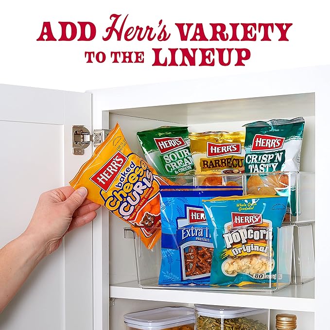 Herr’s Snacks Variety Pack, Potato Chips, Pretzels, Popcorn, Cheese Curls, 26oz Box (28 Bags)