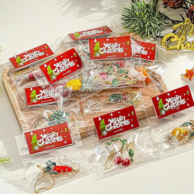 H&D HYALINE & DORA 6Pcs Xmas Ornament Personalized Vegetable Crystal Ornament Cute Vegetable Christmas Decor Custom Hanging Ornaments for Family Best Friend