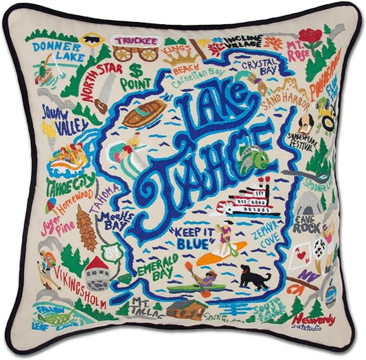 Catstudio Lake Tahoe Embroidered Decorative Throw Pillow