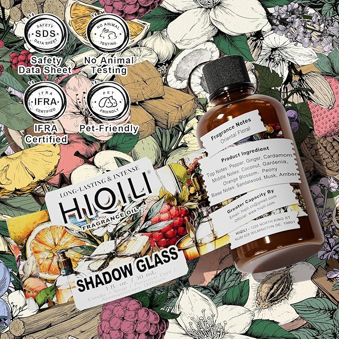 HIQILI Shadow Glass Fragrance Oil for DIY Soap & Candle, Inspired by Ver-sace Cryst. Nr-EDT, Women's Perfume Making, Luxury Scents for Diffusers, Body Care - 1 Fl Oz