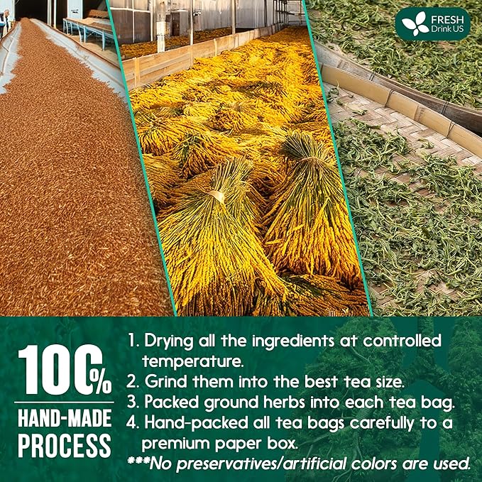 FreshDrinkUS StrongerLungs 20 Tea Bags - Mullein Leaf, Ginseng, Elderberry, Ginger & Thyme - Supports Lung Cleanse, Congestion Relief & Mucus Detox - Caffeine-Free & All-Natural