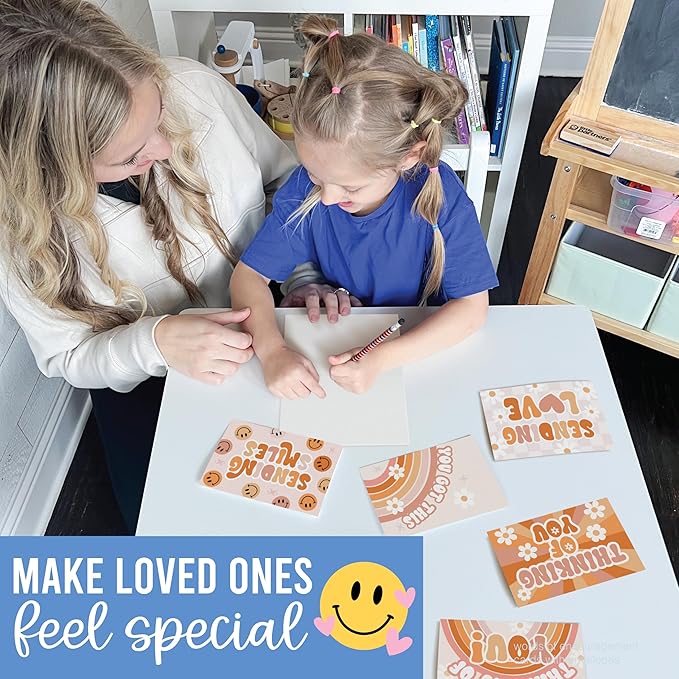 Hadley Designs Thinking of You Cards with Envelopes - 24 Hello Greeting Cards Thinking of You Card for Men & Women Bulk, Blank Encouragement Card for Kids, Just Because Cheerful Encouraging Notecards