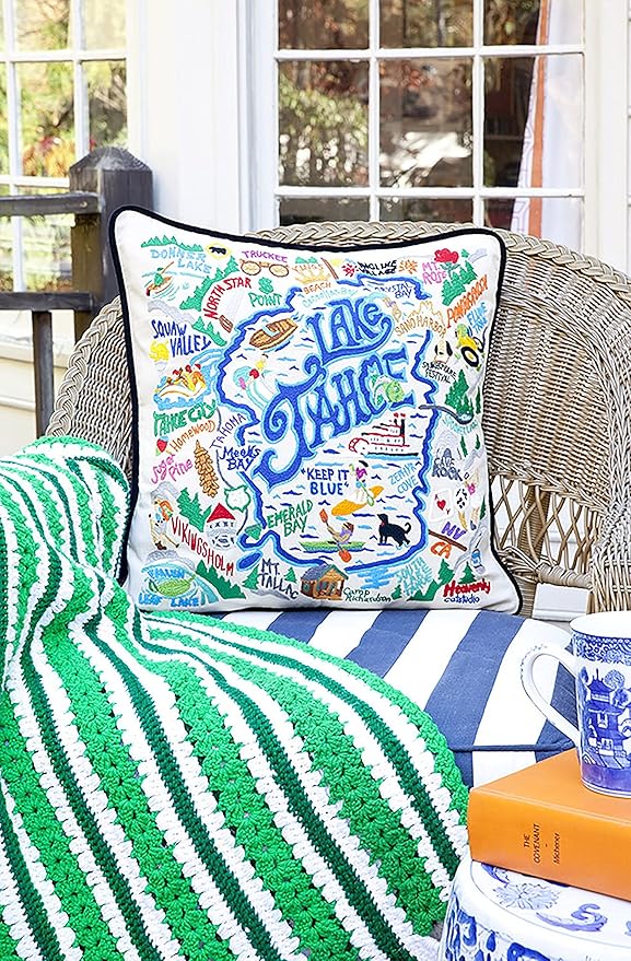 Catstudio Lake Tahoe Embroidered Decorative Throw Pillow