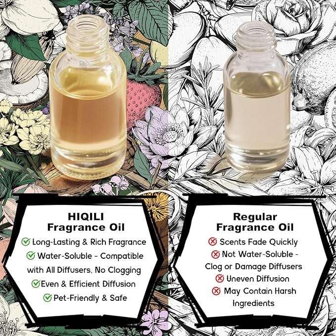 HIQILI English Pear &Freesia Diffuser Oil, Long-Lasting Refill for Humidifiers & Reed Diffusers, Hotel-Grade Scent, Suitable for Home Use - 0.34 Fl Oz