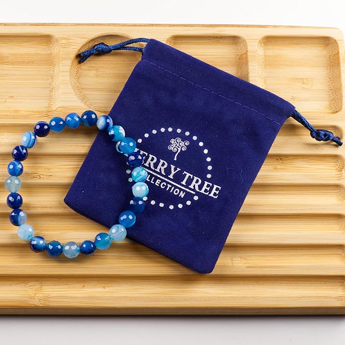 Cherry Tree Collection - Small, Medium, Large Sizes - Gemstone Beaded Bracelets For Women and Men - 8mm Round Beads