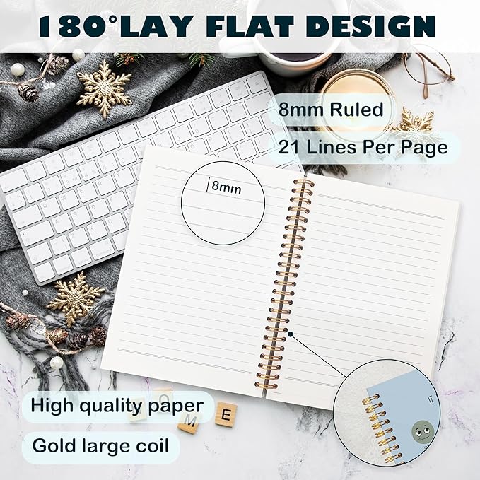 BearCake Mental Health Gifts, Inspirational Notebooks, It is Okay to Feel Mental Health Journal, Therapy Journal for Mental Health, Mental Health Journal for Women,Spiral Notebook 5.5x8.3 blue