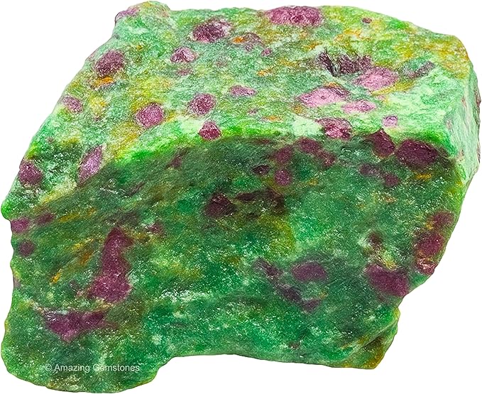 Amazing Gemstone 2 Pieces Ruby Fuchsite Raw Crystals and Healing Stones, Natural Rocks for Tumbling and DIY Raw Stones and Crystals