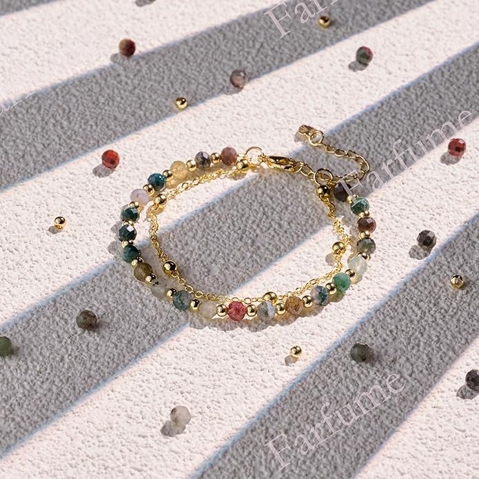 Farfume Crystal Bracelet Beaded Bracelets for Women 4mm Natural Stone Beads Gemstone Handmade Anxiety Jewelry Gifts