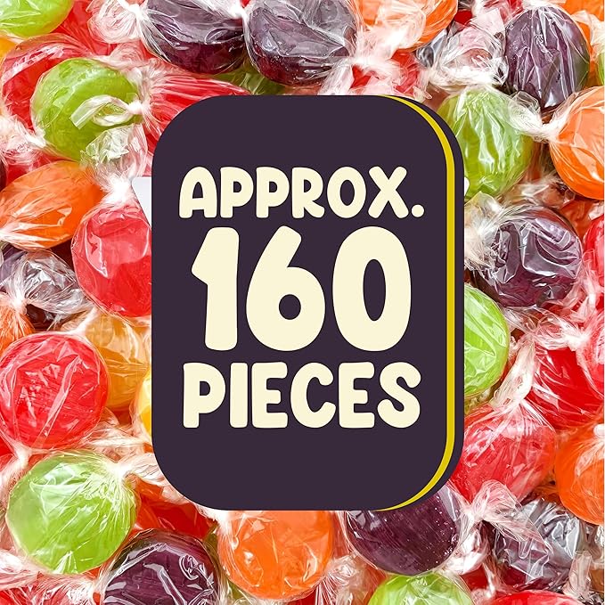 Assorted Fruit Buttons Hard Candy - 2 Pounds Approx 160 Pieces Assorted Candy - Holiday Candy Old Fashioned