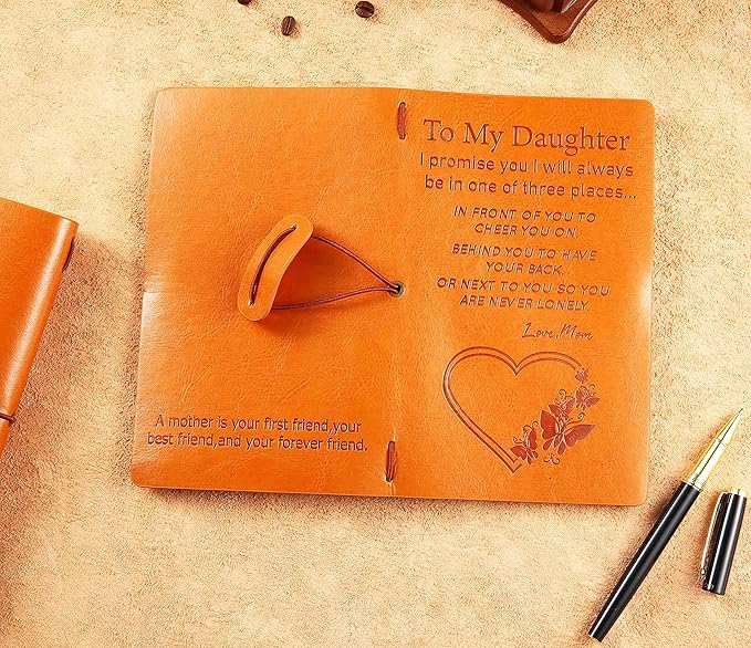 Daughter Journal Gift from Mom-Daughter Graduation Gift-Daughter Birthday Gift-Daughter Christmas Gift-Daughter Going Away Gift-Daughter Leaving Gift-Refillable Photo Diary Notebook Gift for Daughter