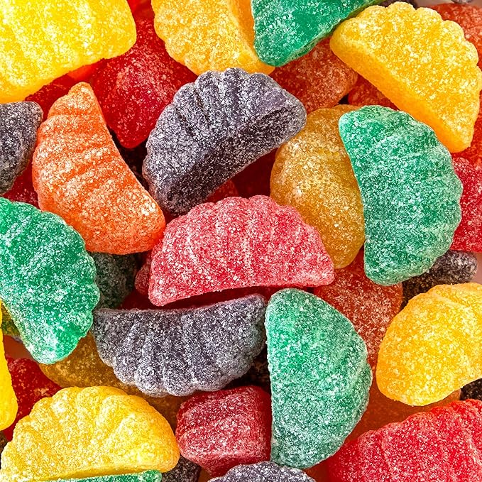 Fruit Slices - 2 Pound Bulk Pack (About 65 Count) - Assorted Jelly Candy - Unwrapped - Sugar-Dusted Old-Fashioned Sweets