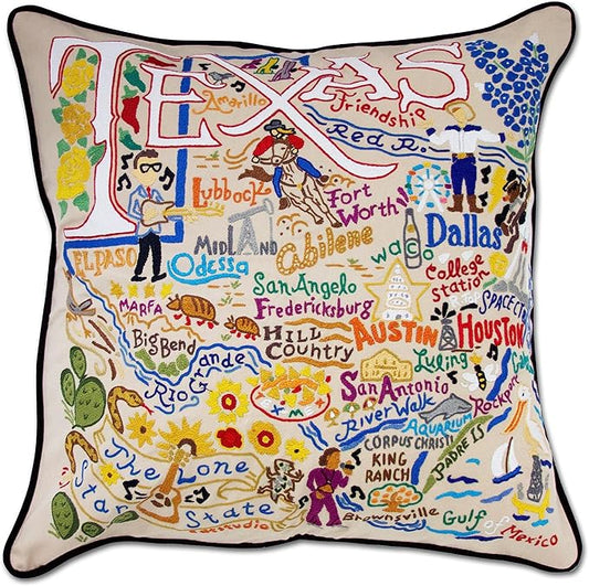 Catstudio Texas Embroidered Decorative Throw Pillow
