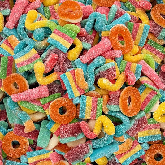 Gummy Candy Bulk 2 Pound Bag | Sour and Sweet Gummy Mix | Peach Rings, Worms, Bottles, Mini Belts, Watermelon Wedges | Party Gummies Variety Pack | Assorted Chewy Candies