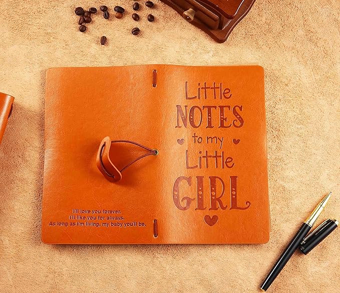 FYSIA Daughter Gift-Baby Journal Gift Shower for Daughter-Little Notes to My Little Girl-Baby Girl Keepsake-Mother to Daughter Gift-Refillable Photo Diary Journal-Memory Notebook Gift